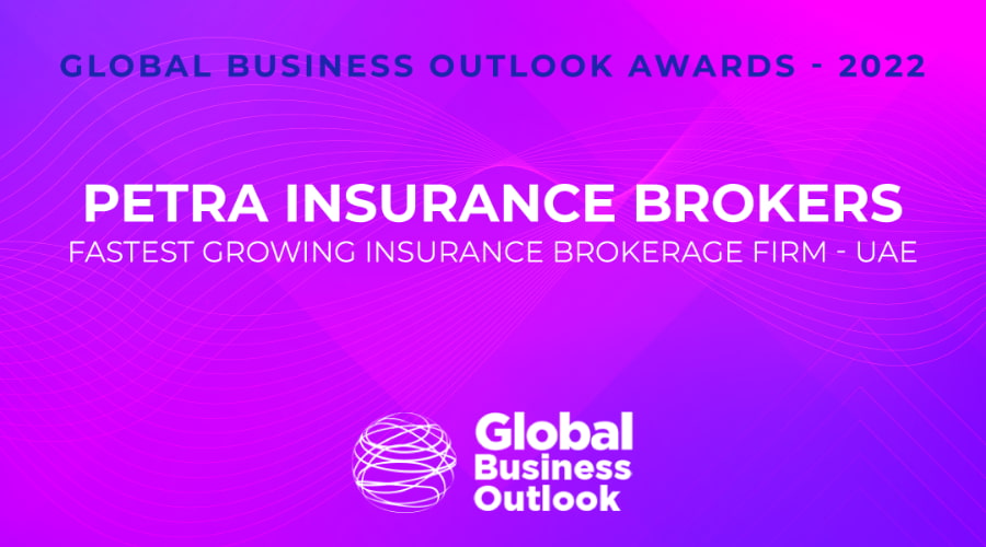 Celebrating Success And Commitment To Progress: Petra Insurance Brokers Emerges As the Fastest Growing Insurance Brokerage In The UAE Petra Insurance won global business outlook awards 2022